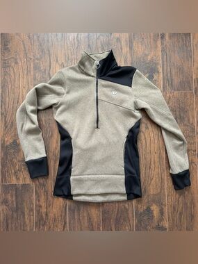 Pearl Izumi Large Black and Taupe 1/2 Zip Beaky Pullover Jersey Sweater